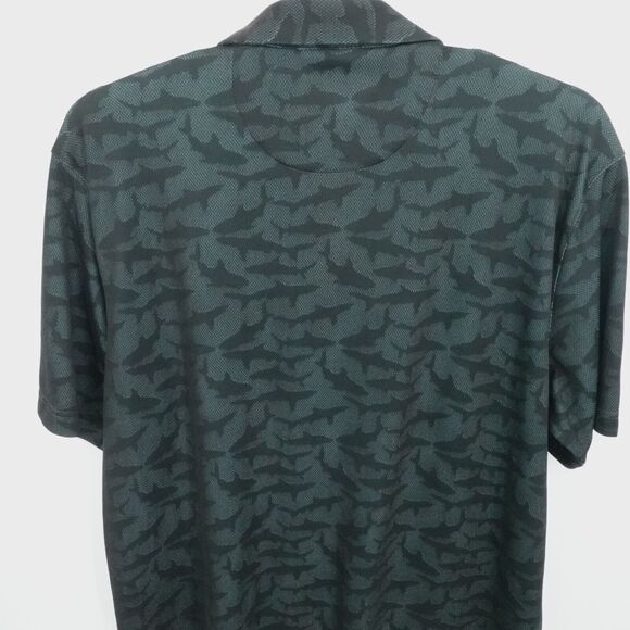 Greg Norman Shirt Mens XXL 2XL Black All Over Shark Print Golf Performance - Picture 8 of 10